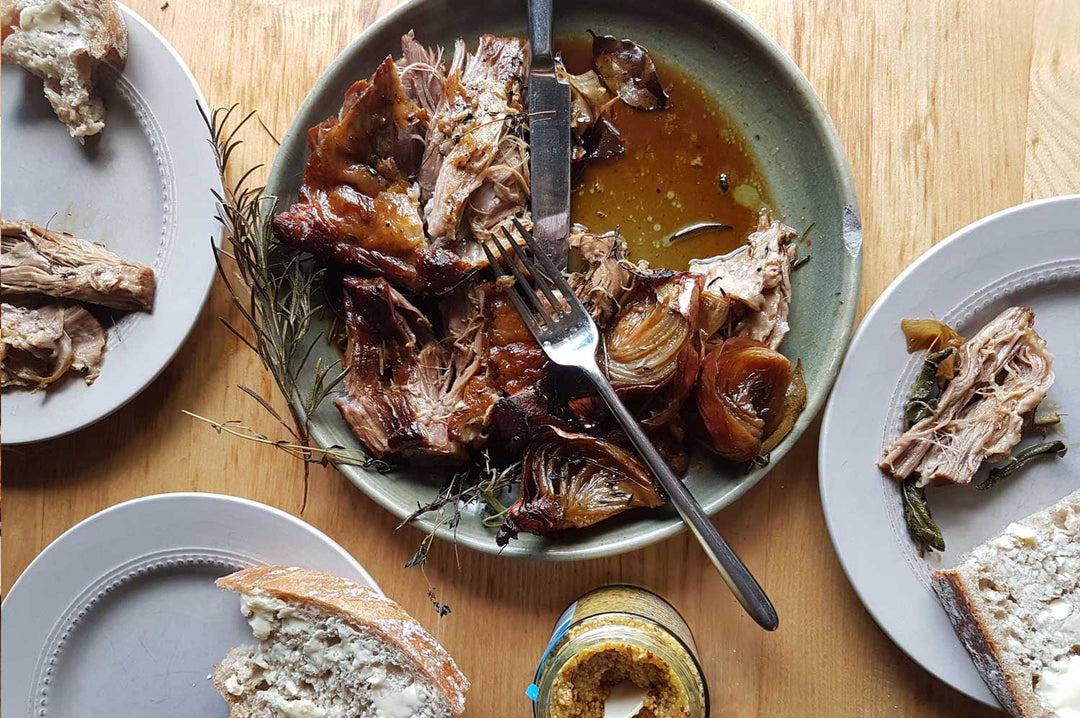 Smoky Pork Shoulder With Hardy Herbs