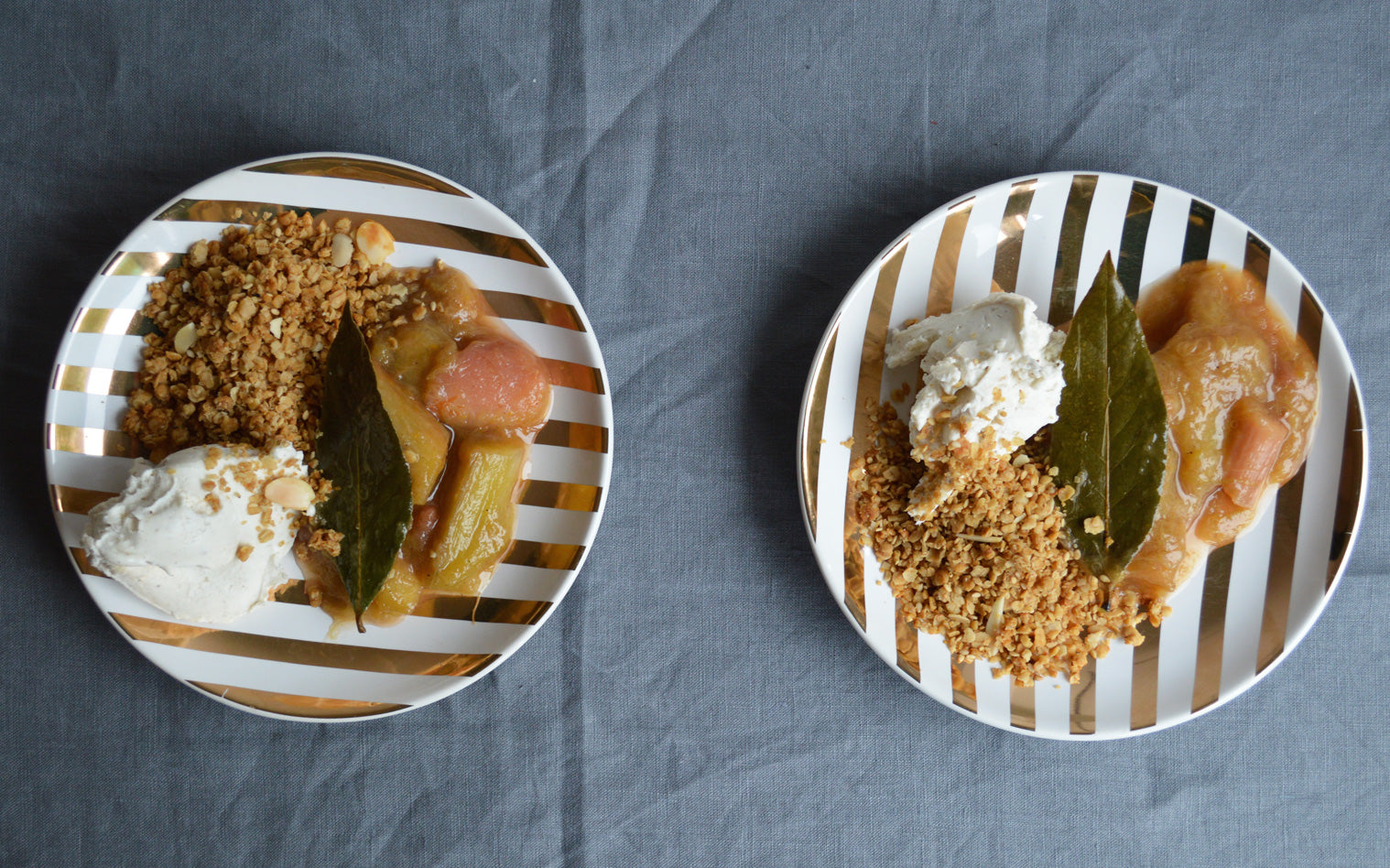 Riwbob wedi ei stiwio gyda Mascarpone + Granola Halen Môr Fanila