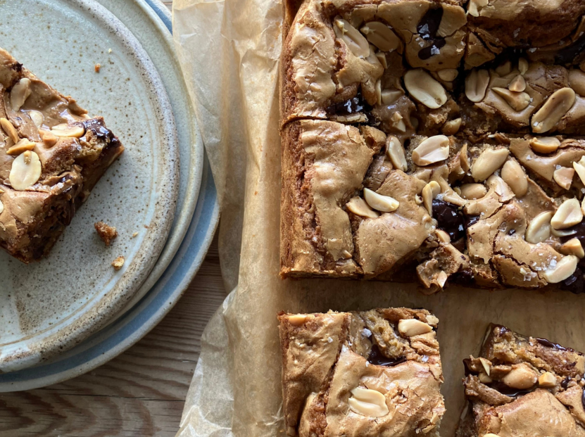 Double chocolate peanut blondies
