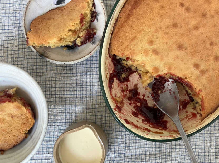 Peanut butter jam sponge pudding