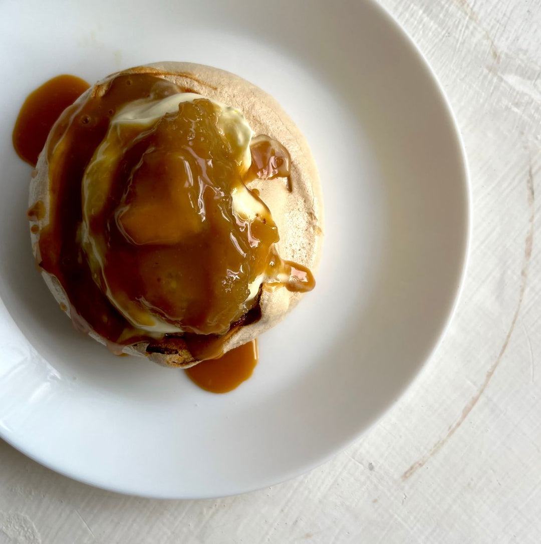 Mini Salted Caramel + Apple Meringues