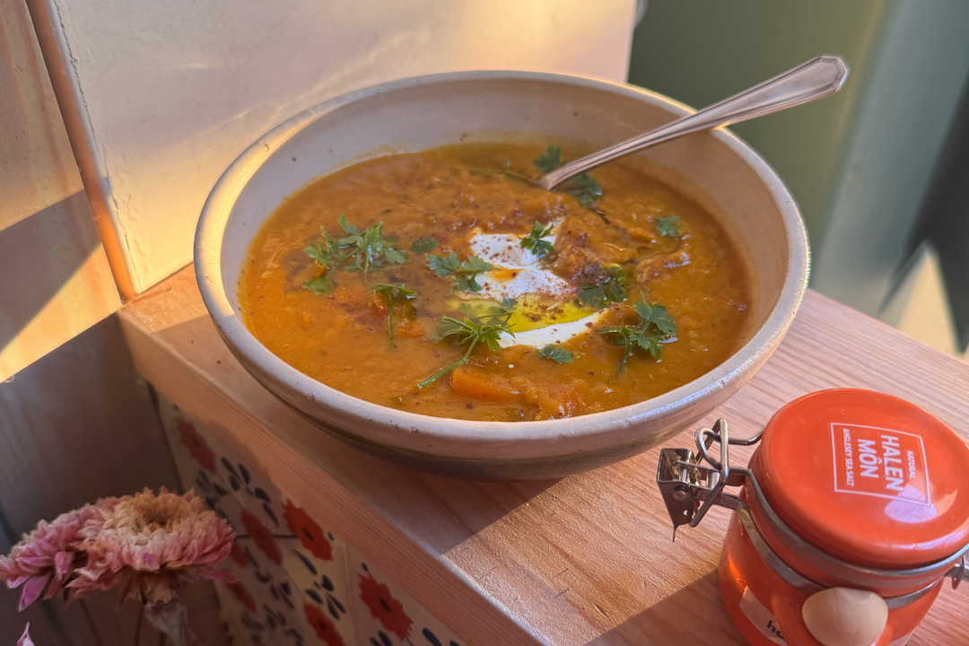 Carrot and lentil Salty Pumpkin Spice soup
