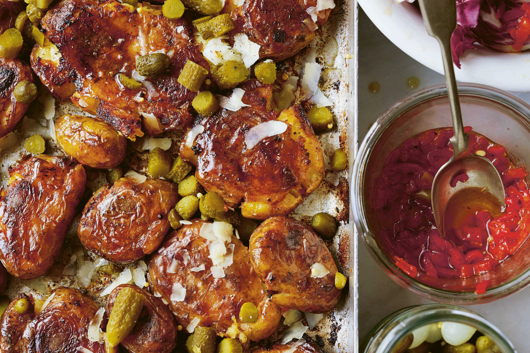 Anna Jones' Cheese And Pickle Roast Potatoes