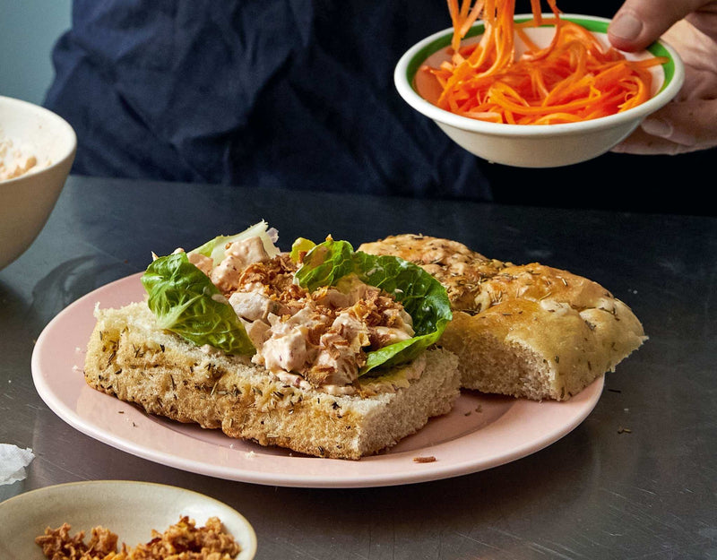 Kimchi Chicken Mayo Sandwiches