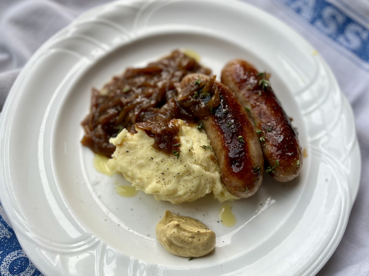 Sausage And Mash With Smoky Onion Gravy