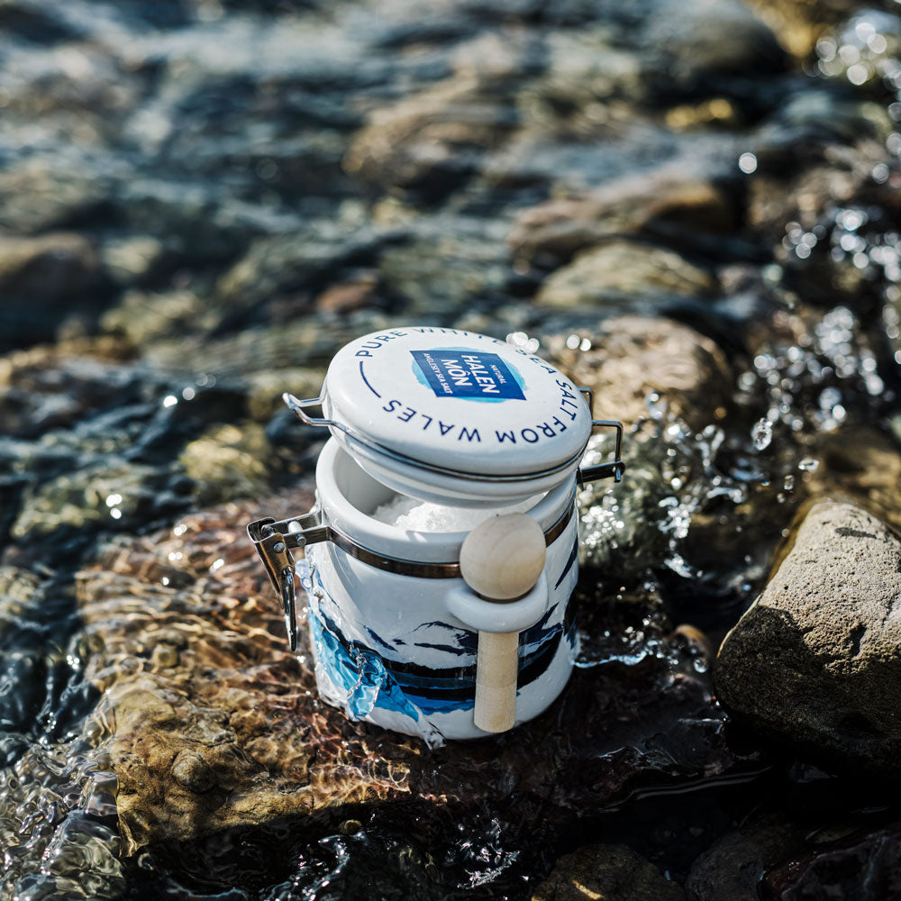 Watercolour Ceramic Jar with 100g Pure Sea Salt