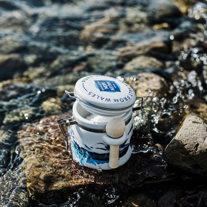 Watercolour Ceramic Jar with 100g Pure Sea Salt