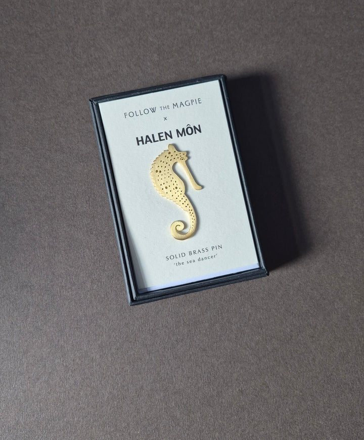 Seahorse Brass Pin