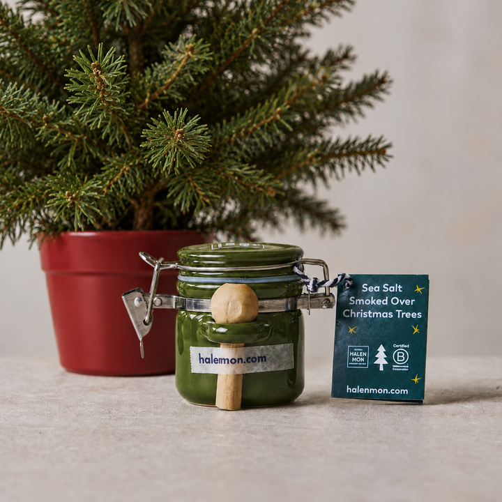 Little Ceramic Jar with Christmas Tree Sea Salt