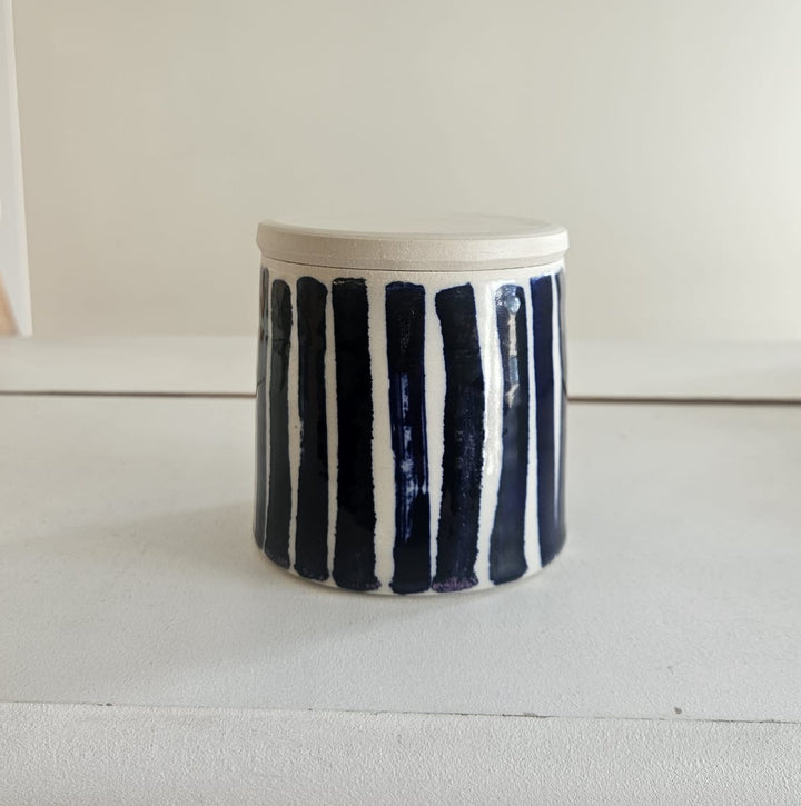 Handmade lidded salt pot