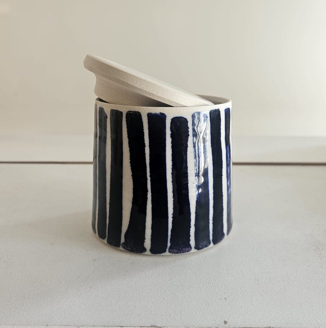 Handmade lidded salt pot