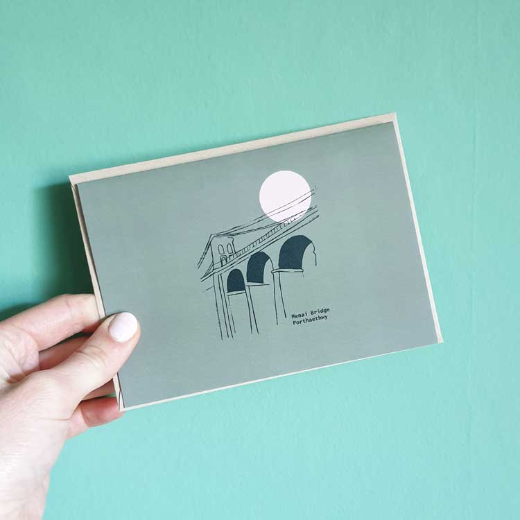 A6 Menai Bridge Greetings Card