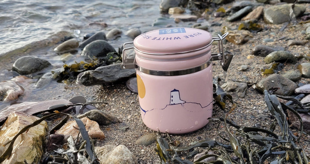 Pink Llanddwyn Ceramic Jar with Pure Sea Salt