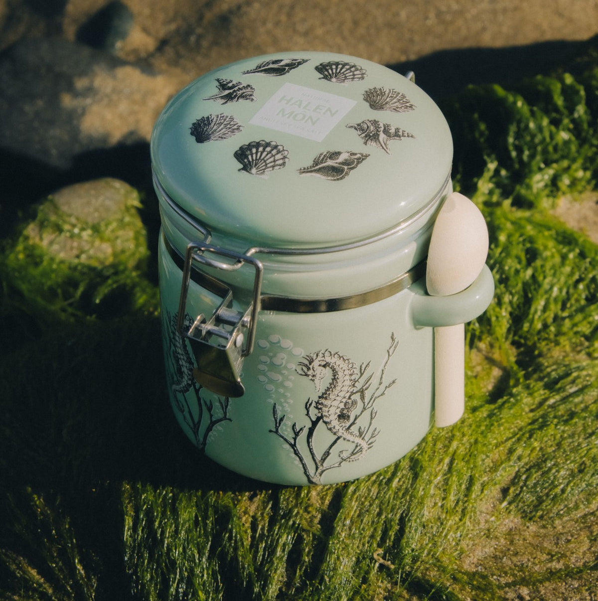 Susan Williams Ellis Seahorse Ceramic Jar with Pure Sea Salt