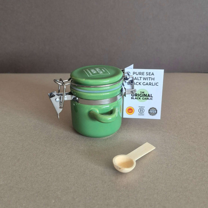 Little Ceramic Jar with Black Garlic Sea Salt