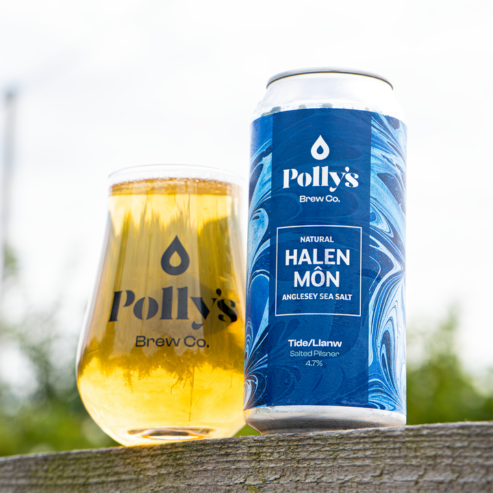 Polly's x Halen Môn sea salted pilsner