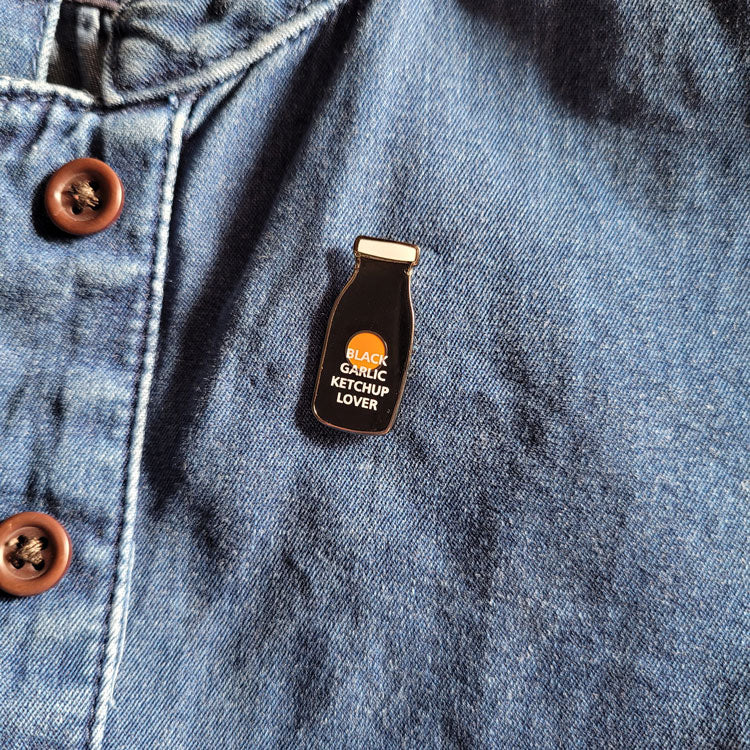 Black Garlic Enamel Pin