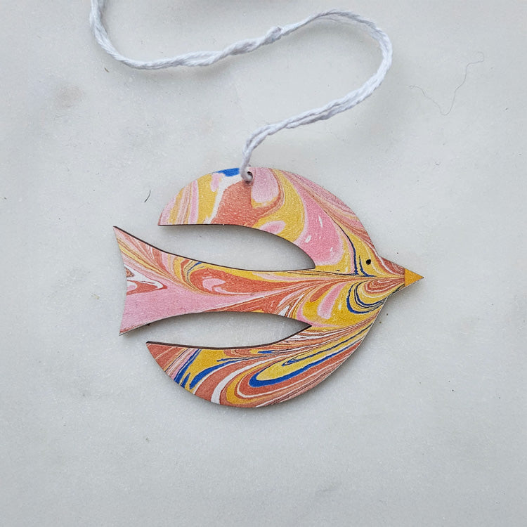 'Bird of luck' wooden decoration