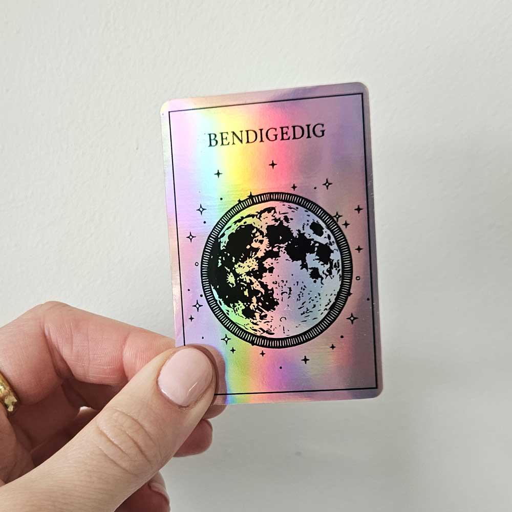 Bendigedig moon sticker (jolly sticker range)