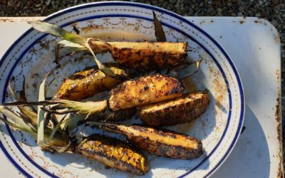 Charred Pineapple with Oak Smoked Sugar + Dark Rum