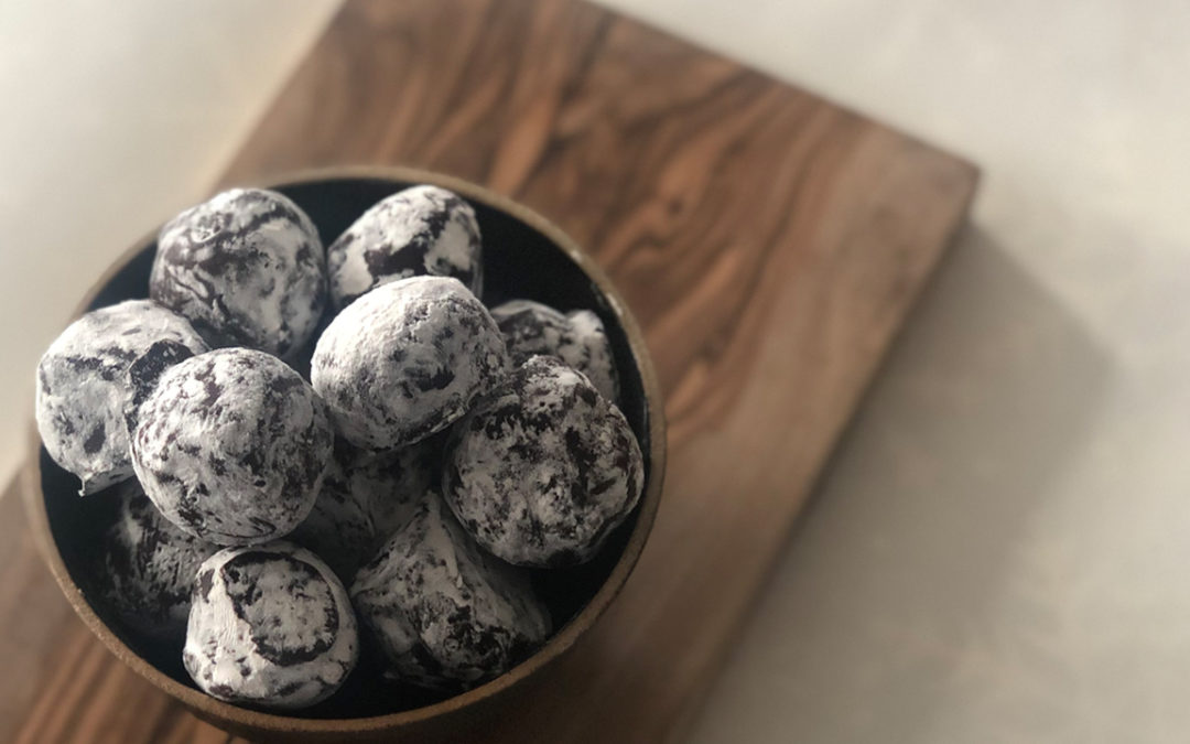 Pump Street chocolate, sloe gin + sea salt truffles