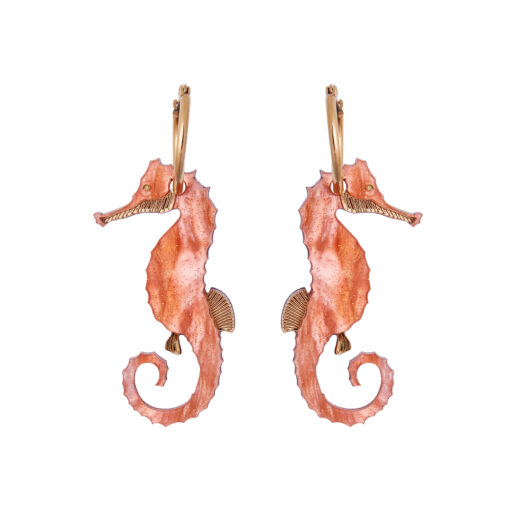 Handmade Seahorse Hoops (coral)