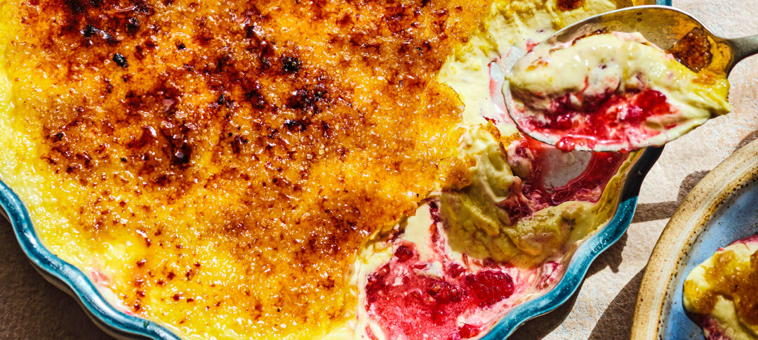 Vanilla + raspberry crème brûlée