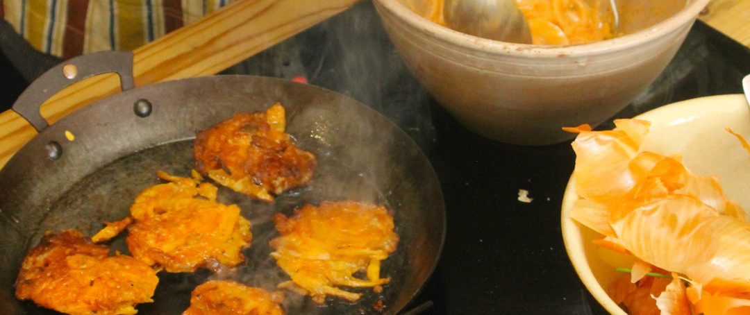 Jess Dennison’s kimchi, cheddar and onion fritters