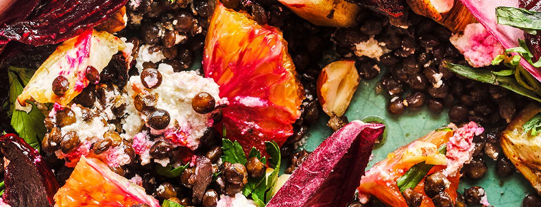 Root vegetable + blood orange salad