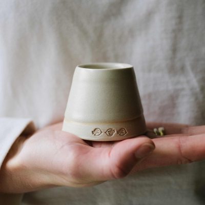 EOT handmade de-bossed egg cup - bird