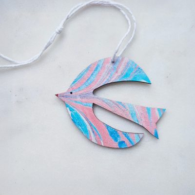 'Bird of celebration' wooden decoration