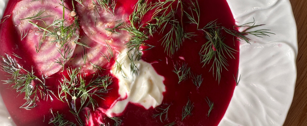 Beetroot + blood orange soup