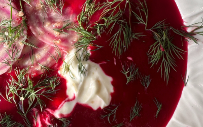 Beetroot + blood orange soup